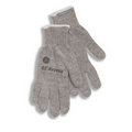Gray Poly/ Cotton Blend String Knit Gloves